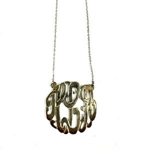 JAD .925 Sterling Silver ‘KLR’ 3 Initials Monogram 19” Necklace Classic Custom